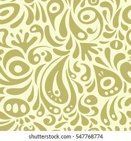 Vector illustration. Vector seamless floral pattern in neutral and beige colors for design, textile or fabric.