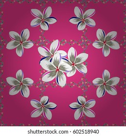 Vector illustration. Seamless floral pattern with stylized flowers in yellow and blue colors.