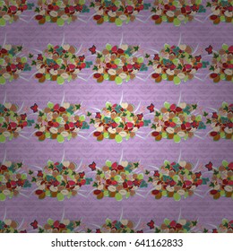 Vector illustration. Seamless floral pattern with stylized flowers in green and orange colors.
