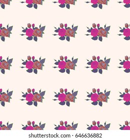 Vector illustration. Seamless Floral Pattern in pink and violet colors.