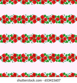 Vector illustration. Seamless floral pattern with stylized poppy flowers on a beige background.