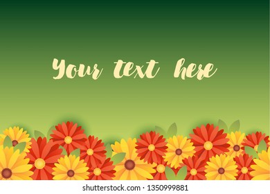 Vector illustration with seamless flower composition. Banner, badge or poster design.