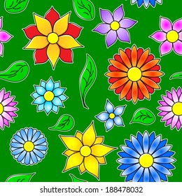 vector illustration of a seamless flower pattern