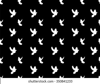 vector illustration of seamless flying doves background
