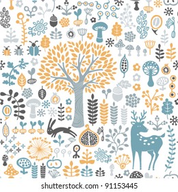 vector illustration. seamless forest pattern