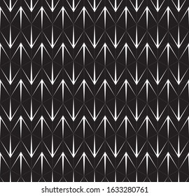 Vector Illustration of a seamless geometric background with white elements on black hexagonal tiles