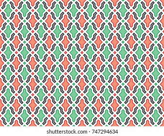 Vector Illustration of Seamless Geometric Background in the Outline Colors of United Arab Emirates Flag colors fro the National Day Celebrations