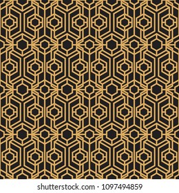 Vector illustration. Seamless geometric ornament new style. A set of copper colored lines cutting the sugar seamless. Modern abstract textures.