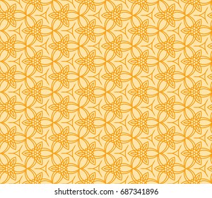Vector illustration, seamless geometric pattern, fabric repeating texture. orange color