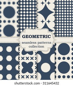 Vector illustration seamless geometric patterns.