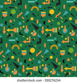 vector illustration of Seamless geometric vintage pattern in retro 80s style, memphis. Ideal for fabric design, paper print and website backdrop. EPS10 