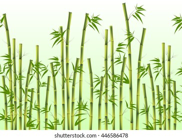 Vector illustration of seamless green Bamboo background