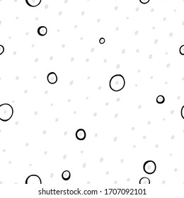 Vector illustration of seamless grey dot pattern isolated on white background. Wallpaper, paper, fabric, textile design.