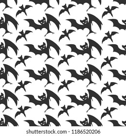 Vector illustration of a seamless Halloween pattern with bat