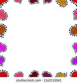 Vector illustration. Seamless. Hand drawn vector border frame doodles.
