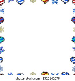 Vector illustration. Seamless. Hand drawn vector border frame doodles.
