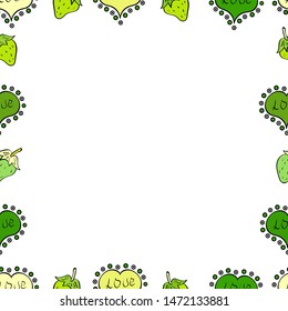 Vector illustration. Seamless. Hand drawn vector border frame doodles.
