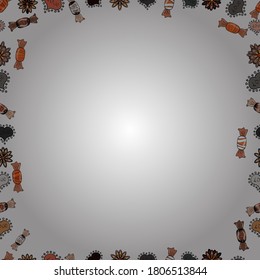 Vector illustration. Seamless. Hand drawn vector border frame doodles.