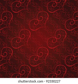 Vector illustration seamless heart pattern. Love background