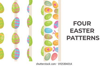 Vector illustration of a seamless holiday egg pattern. 