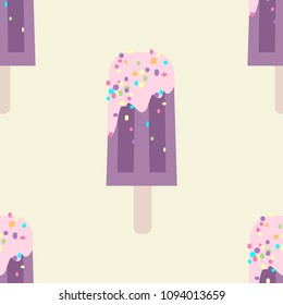 Vector illustration of seamless ice cream pattern