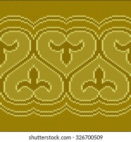 Vector illustration of seamless knitted oriental pattern