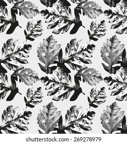 Vector illustration of  seamless leaves