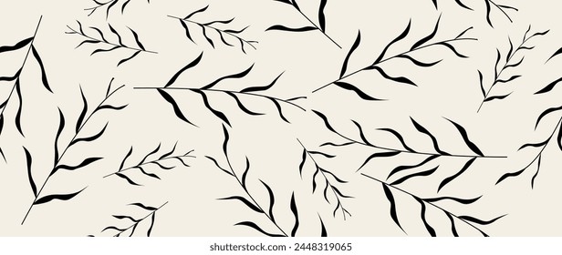 Vector illustration seamless. Leaves on a light background. Cute printable template. Ideal as a saber for textile design, cards, screensavers, posters, etc.