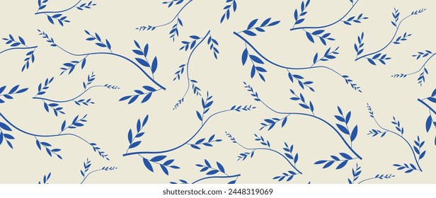 Vector illustration seamless. Leaves on a light background. Cute printable template. Ideal as a saber for textile design, cards, screensavers, posters, etc.