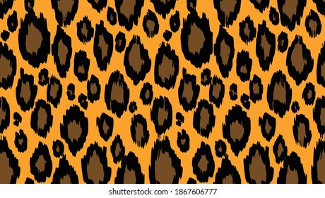 Vector Illustration of Seamless Leopard Skin Pattern Color Design