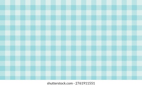 Vector illustration of a seamless light blue and white gingham pattern. The checkered design is simple and ideal for backgrounds or textile designs.
