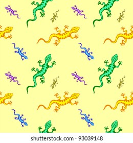 vector illustration of seamless lizard pattern