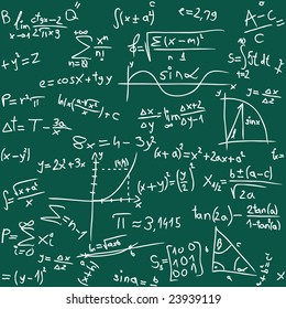 Vector illustration of seamless math background