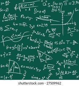 Vector illustration of seamless math background