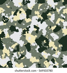 vector illustration of seamless military camouflage pattern. EPS