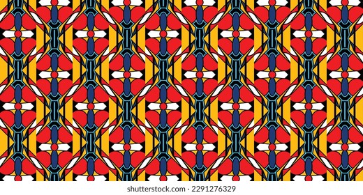 Vector illustration of a seamless modern colorful tropical floral pattern. Cute botanical abstract contemporary spring flower background