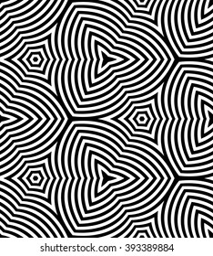  Ilustración vectorial.  Patrón de franjas onduladas monocromas sin inconvenientes.Fondo abstracto geométrico. Apropiado para el textil, la tela y el embalaje