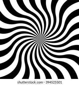 Vector Illustration. Seamless  Monochrome Wavy Stripes Pattern. Expanding Stripes Running from the Center. Geometric Abstract Background. Suitable for textile, fabric, packaging and web.