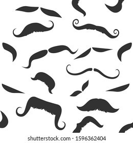 vector illustration of seamless mustaches pattern