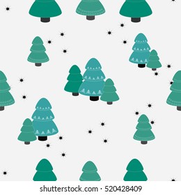 Vector illustration. Seamless natural ornament on the Christmas theme.