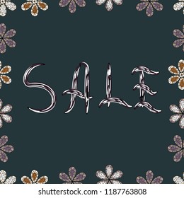 Vector illustration. Seamless. Illustration on gray, white and neutral colors. Lettering. Weekend Sale Banner Template.