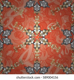 Vector illustration. Seamless oriental classic golden pattern. Vector abstract background with repeating elements on background.