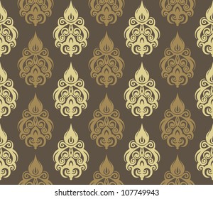 Vector illustration of seamless oriental wallpaper ornament