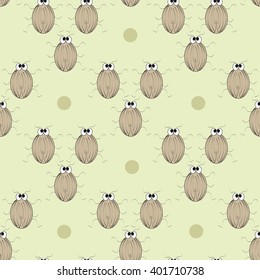 Vector illustration. Seamless ornament composed of numerous beetles.