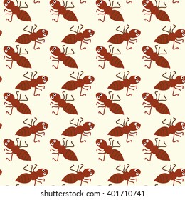 Vector illustration. Seamless ornament composed of numerous ants.