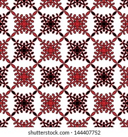 Vector illustration of seamless ornamental tile painting with hungarian folk motif.