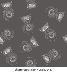 Vector illustration of seamless with owls