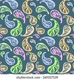 Vector illustration of seamless paisley pattern