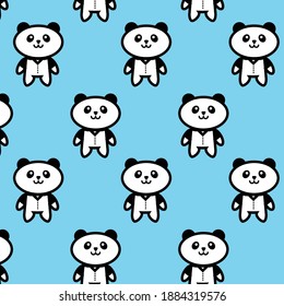 Vector illustration of seamless panda mascot graphics