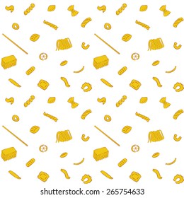 Vector illustration of seamless Pasta Collection Pattern Background